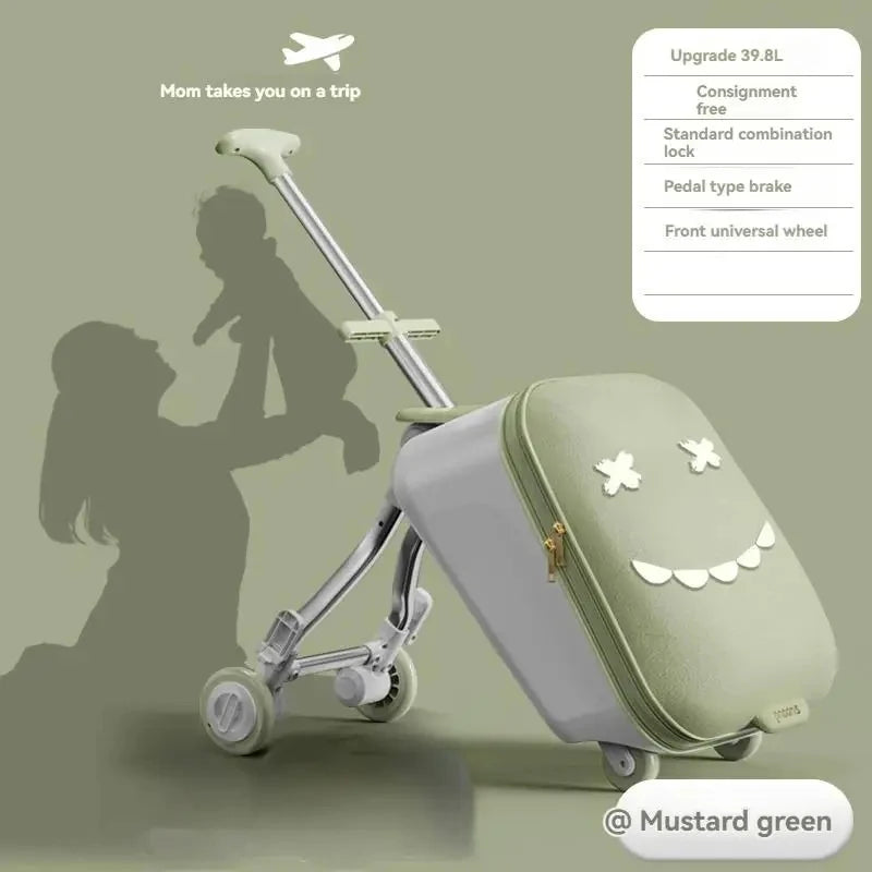 Children's Luggage Case Can Ride and Walk the Baby's Suitcase The Baby Can Take the Suitcase. 20-Inch Folding Stroller Can