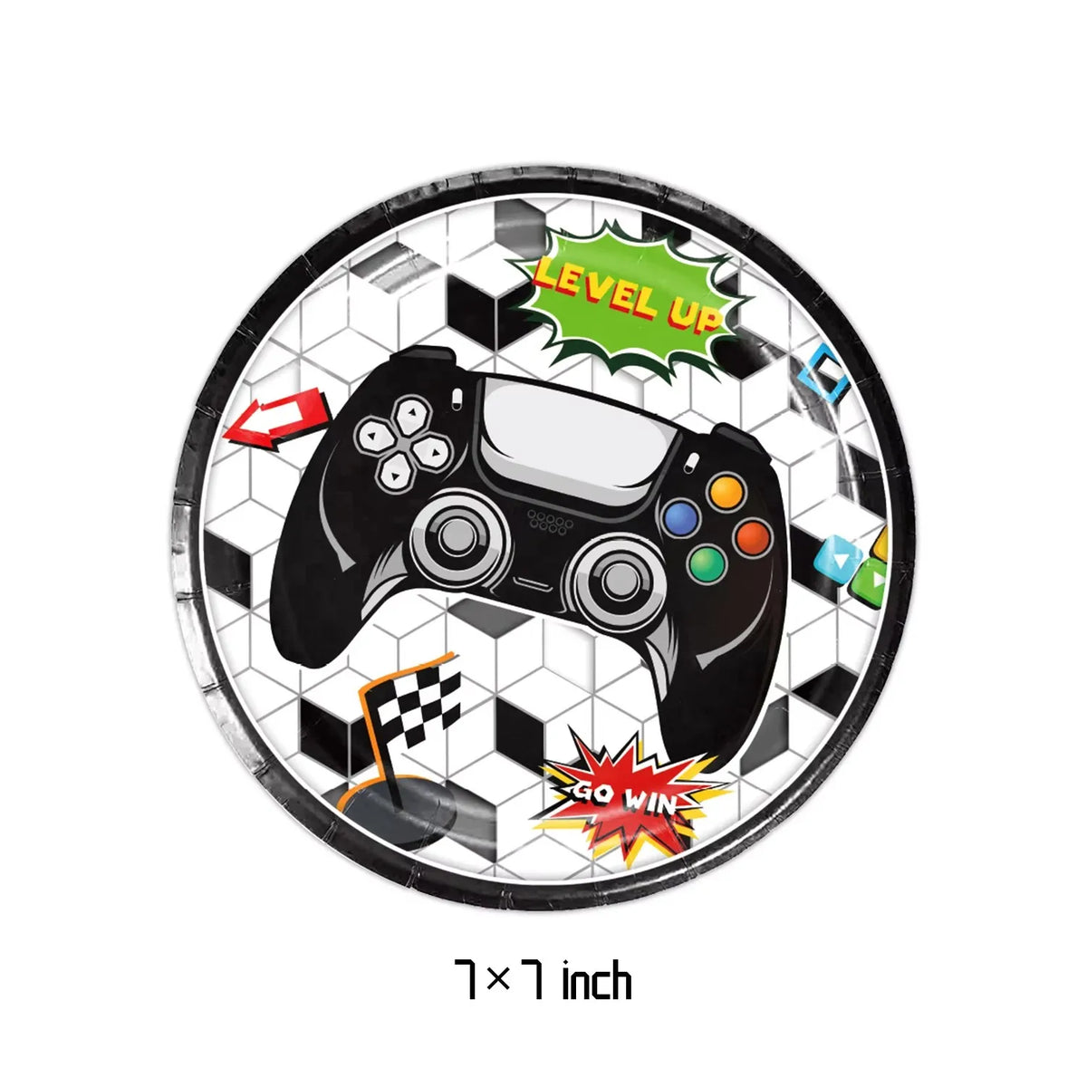 Gamepad Boy Birthday Party Decorations Paper Cup Plate Napkin Tablecloth Banner Caketopper Balloons For Baby Shower Supplies