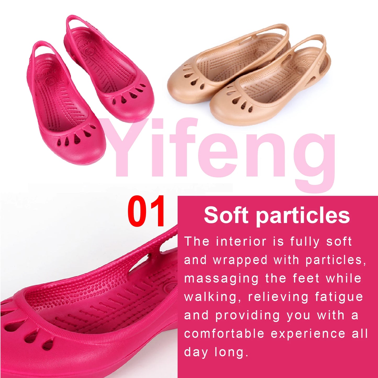 Ultra-light Women's Clogs: Breathable Soft Elastic Waterproof Non-slip Easy To Clean Versatile And Stylish For Commuting Work
