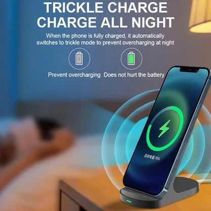 Wireless Desktop Charger Stand Fast Charging Phone Holder For iPhone 16 15 14 13 12 11 XR Xiaomi mi11 Huawei P40 Samsung S20 S10