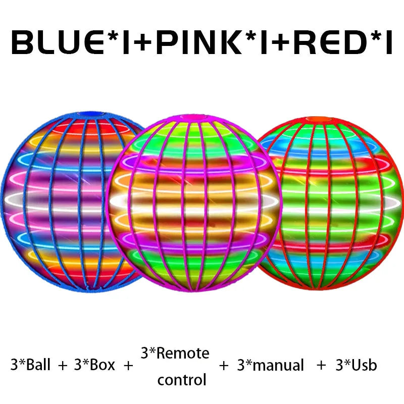 Boomerang Flyorb Magic Flying Ball with LED Lights Drone Hover Ball Fly Nova Orb Flying Spinner Fidget Toys Gift for Kids