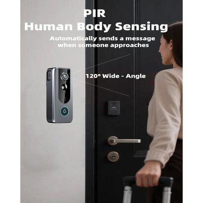 WiFi Solar Charging Wireless Video Doorbell Smart Wireless Intercom Waterproof Voice Changing Intercom Monitoring Camera