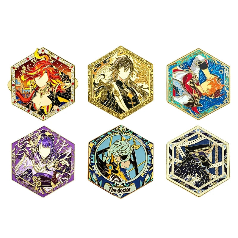 Genshin Impact Tsaritsa Columbina Flins Pin Genshin Figure Badge Accessories Backpack Charms Party Favor Gifts