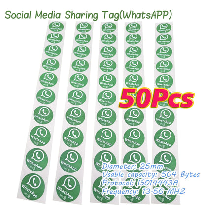 5/10 Social Media Sharing Card Reusable Review Tap Card NFC Tap Cards Boost Your Business WhatsApp Reviews Tap NFC Sticker Tag