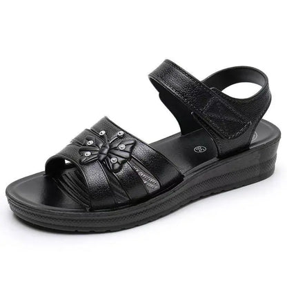 New Women's Summer Open Toe Hollow Flat Sole Sandal Soft Sole Non Slip