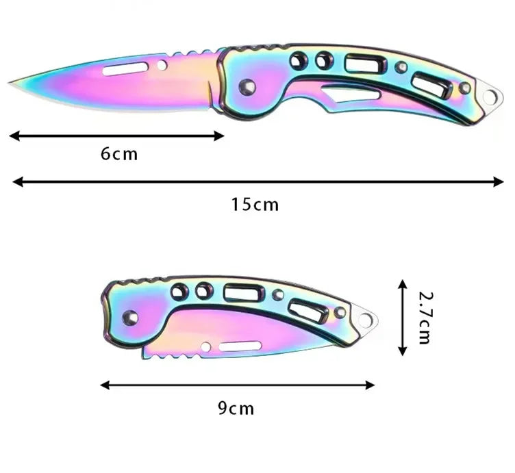 Colorful Keychain Folding Knife | Stainless Steel Blade | Compact Outdoor Carry