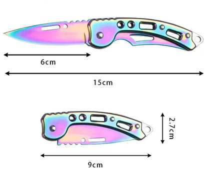 Colorful Keychain Folding Knife | Stainless Steel Blade | Compact Outdoor Carry