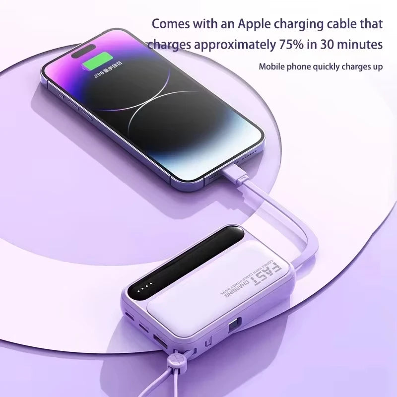 Lenovo 2026New 120W Super Fast Charging 500000mAh 4 In1 Cables Portable Powerbank Power Bank For Iphone Huawei Samsung