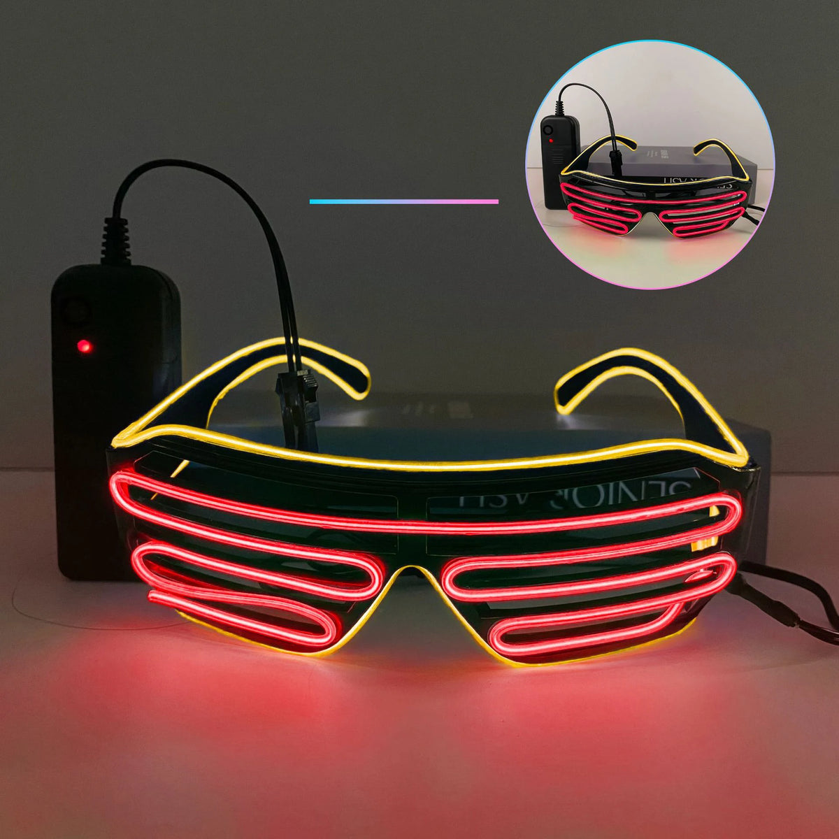 Louver glasses EL luminous glasses cool light props dual color luminous LED glasses atmosphere glasses