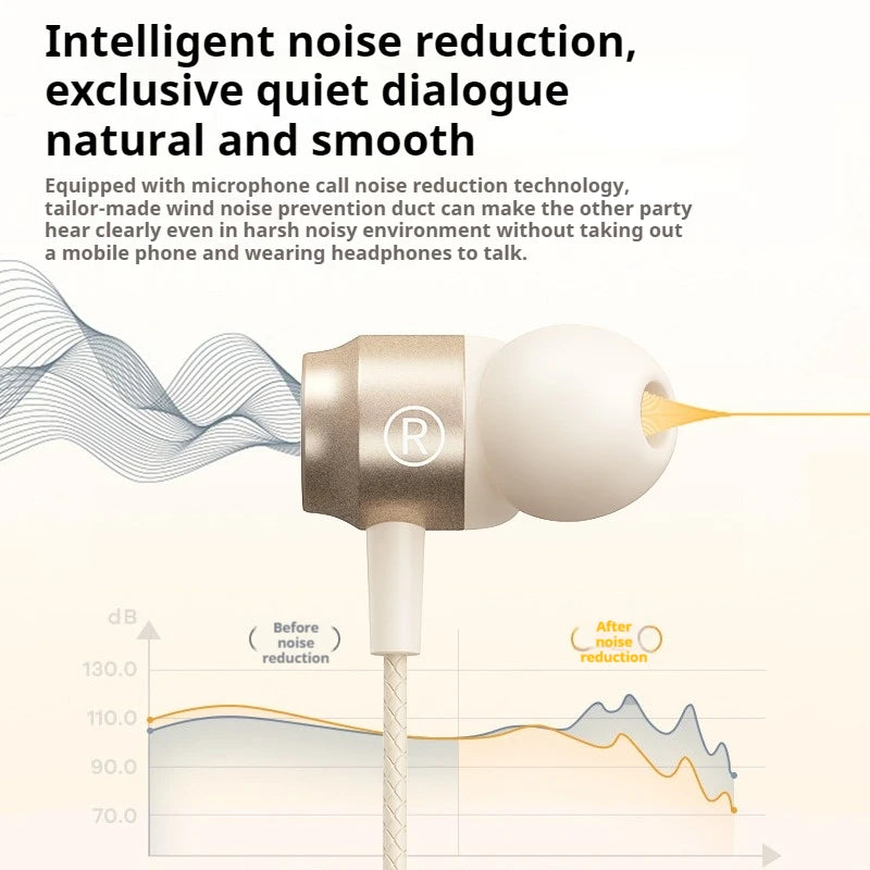 Metal Design Type C&3.5mm Wired Gamer Earphones 9D Stereo Sound Headsets Magnetic In-Ear Headphones For Samsung Handfree HD Call