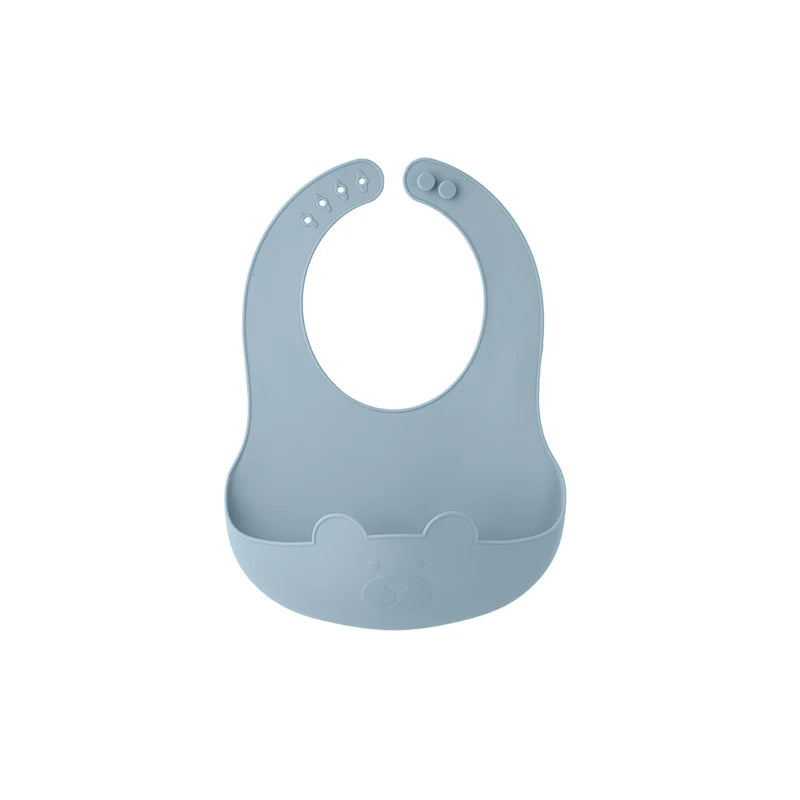 Cute Silicone Baby Bib (Unisex) – Ultra-Lightweight, Foldable Travel Bib. BPA-Free, Soft, and Durable Silicone Bib