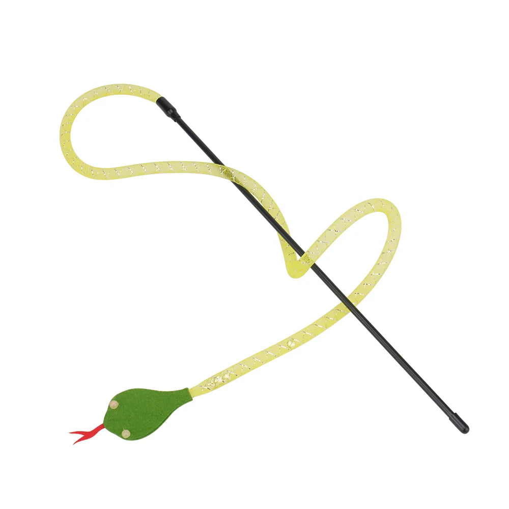 Tassel Snake Cat Teaser Stick Teasing Rod for Cats Toys Kitten Playing Scratch Pet Toy Wand