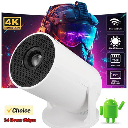 HY300 Smart Mini Projector Wireless Bluetooth Android11.0Support1080P 4kDual Wireless Bluetooth5.4Indoor portable projector