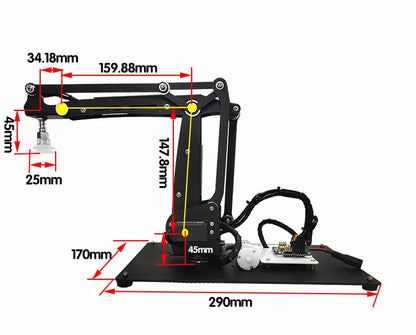 Arduino 4 DOF Metal Manipulator Mechanical Robot Arm Claw Kit with 20KG Digital Servo Motors DIY Arm