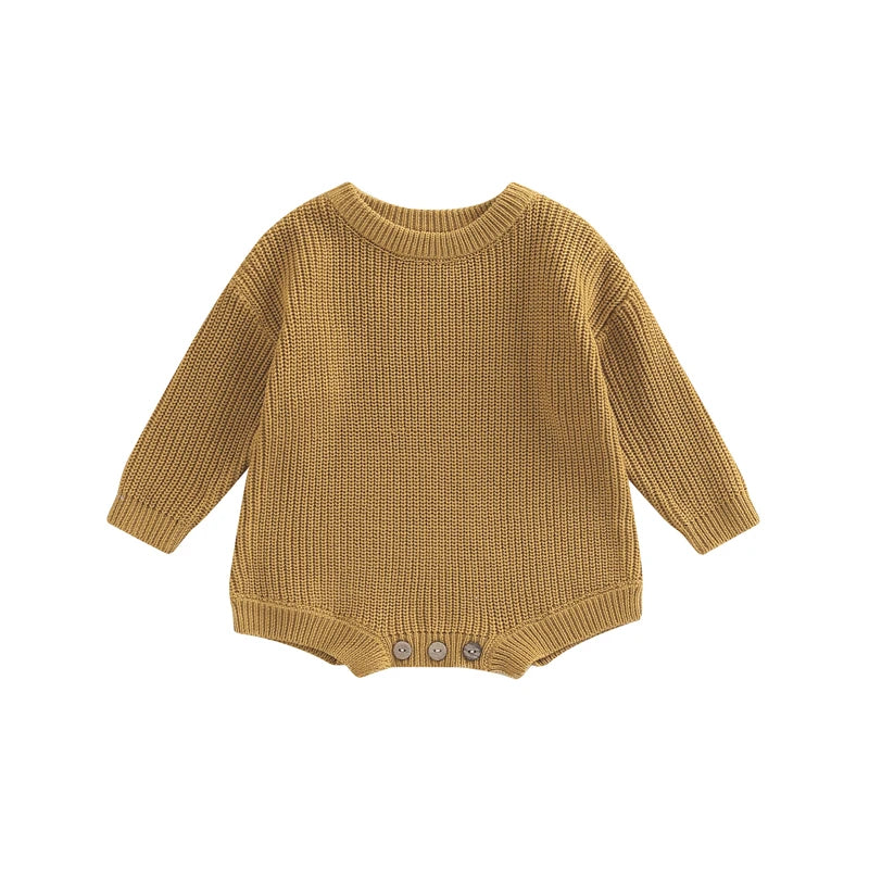0-2Y Knitting Newborn Baby Girl Boy Spring Autumn Clothes Cute Long Sleeve Sweater Romper Jumpsuit Casual New born Outfits