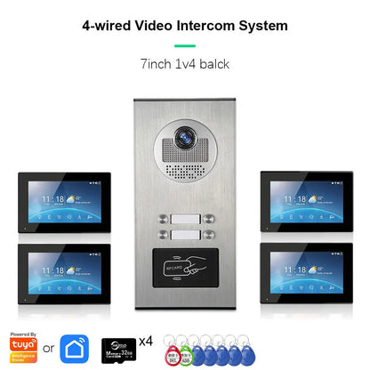 ANJIELO 2-12 Units Apartment Doorbell Video Intercom System Digital Frame Background Music Detection Preview NEW 2026