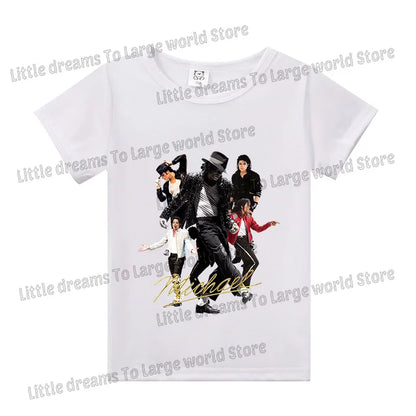 Michael Jackson T-shirt Children Clothing Singer Printed Cotton Tops Boy Girl MJ Summer Tee Shirts Casual Clothes Birthday Gift
