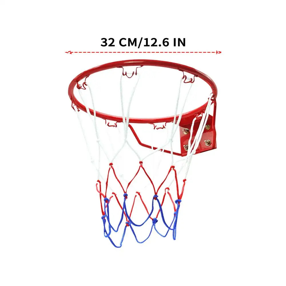 Basketball Hoop 32cm Wall Mounted Sports Ball Hoop with Net Basketball Goal Replacement Mini Rim for Playground Home Gym