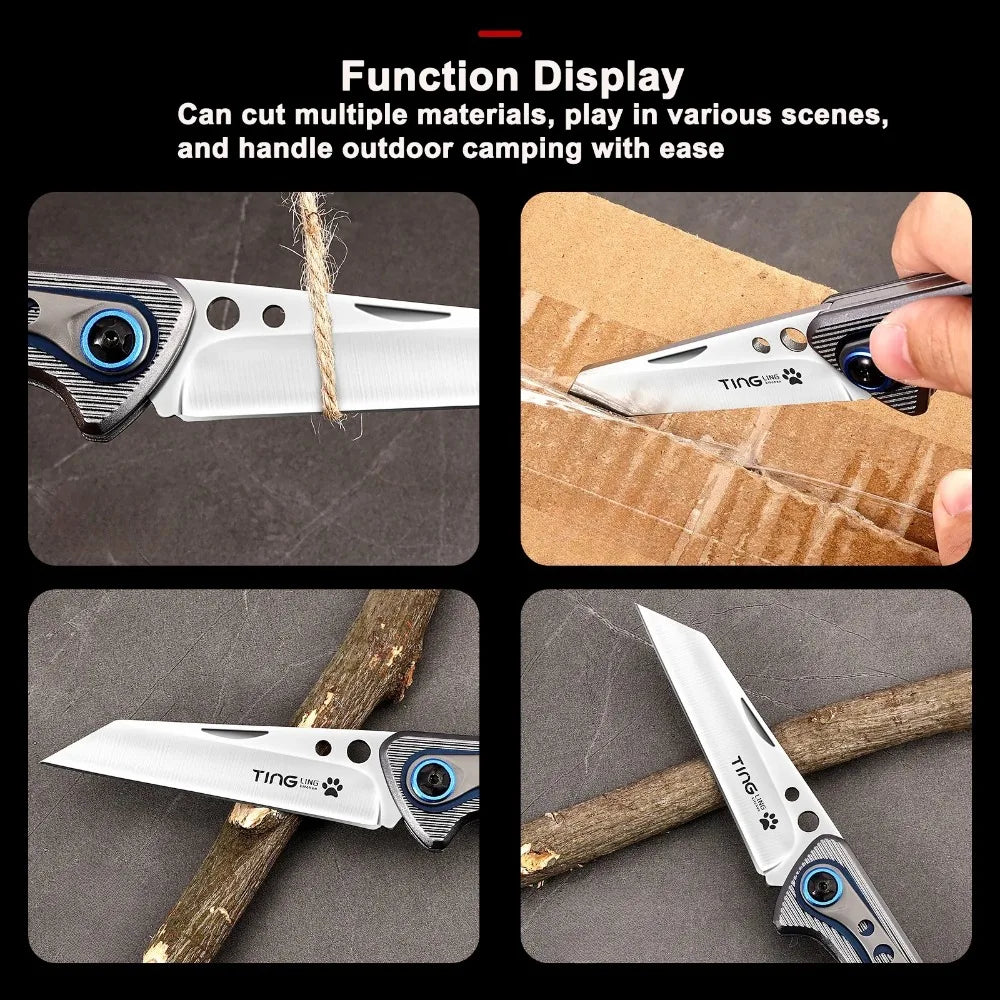 Multi-functional Folding Knife Outdoor Adventure Stainless steel Cutting Knife Pocket Knife Camping Knife High Hardness Small Kn