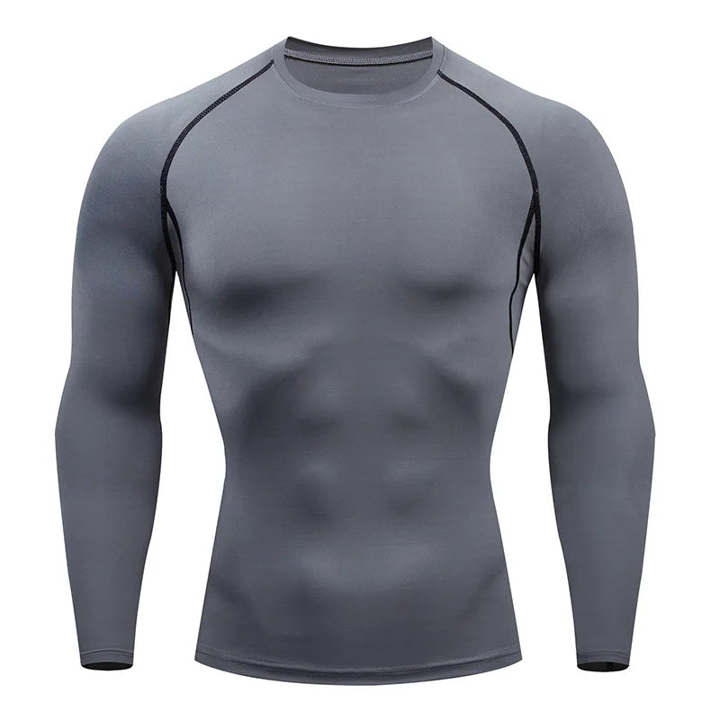 Compression Shirts Men's Rashguard Quick Dry Gym Fitness Shirts Spring Beach Surfing Athletic Sport Running Workout Tops Tees