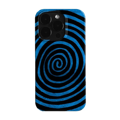 Black Blue Rotating Thread Art Niche Creative Cute Phone Case For iPhone 17 16 15 14 13 12 11 Pro XS Max XR 7 8 Plus MINI Cover
