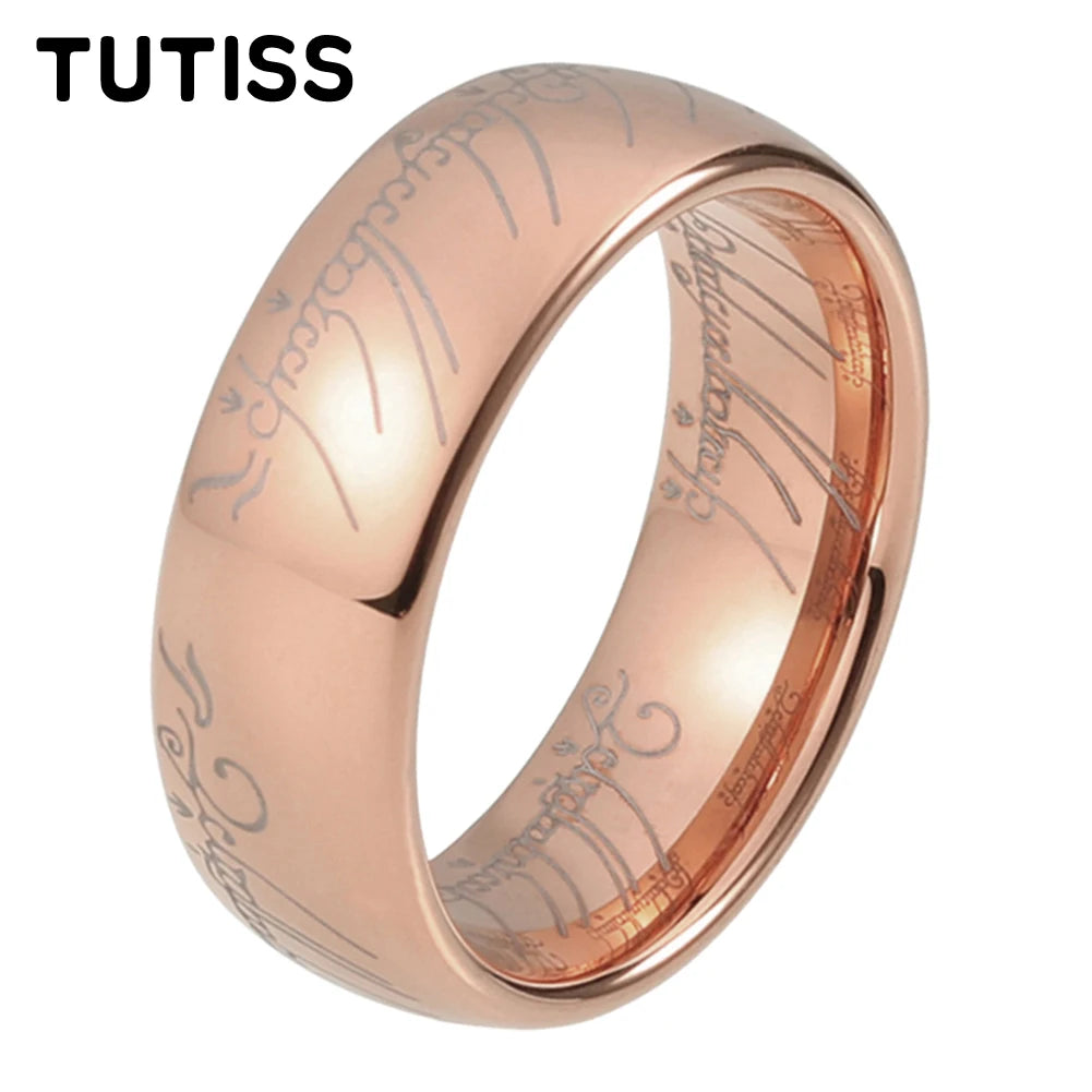 TUTISS 6/8mm Men Women Popular Engraving Ring Tungsten Wedding Band Domed Polished Stocks On Hand