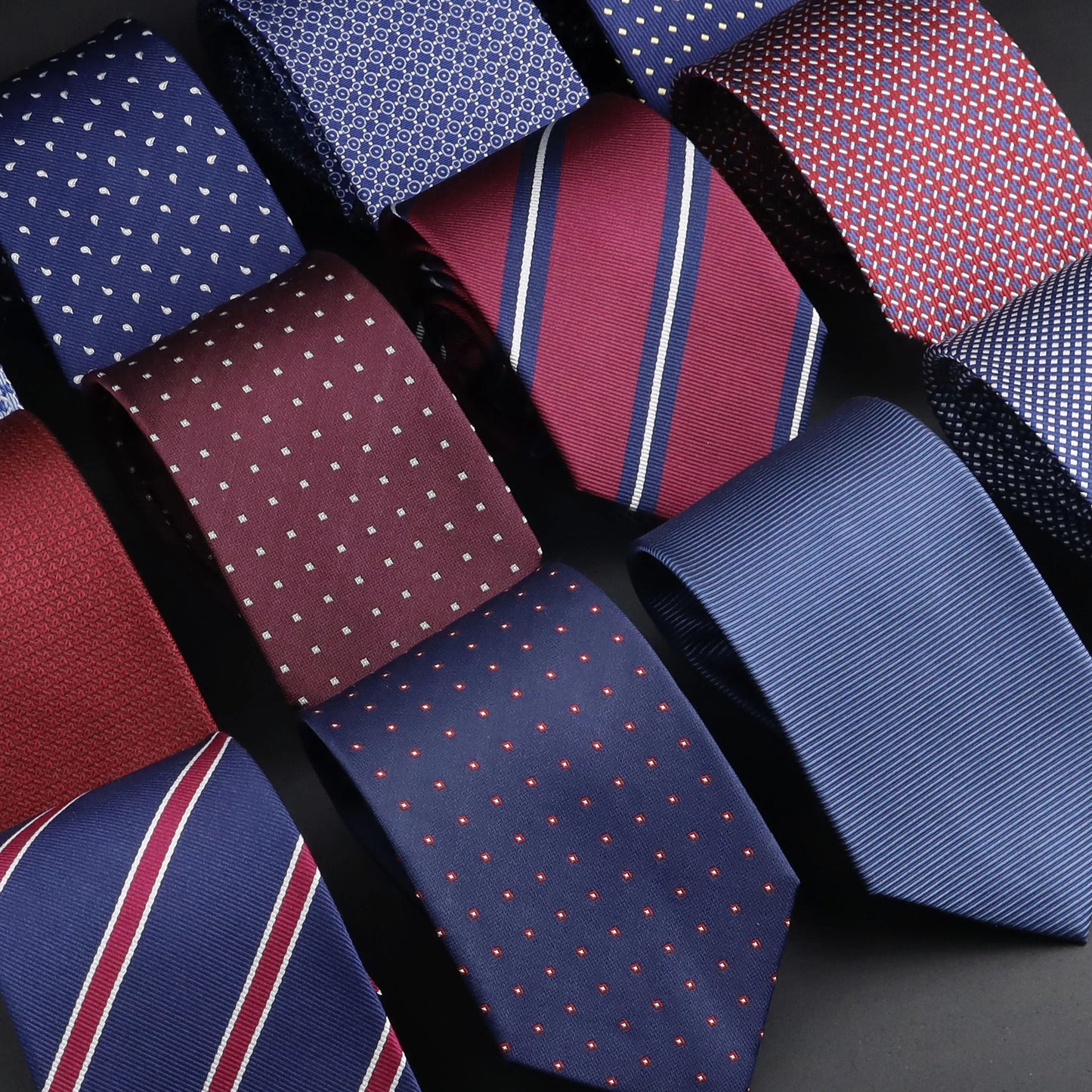 100% Silk Tie 8cm Stripe Slim Necktie Navy Blue Burgundy High Quality For Men Business Meeting Suit Dress Gravatas