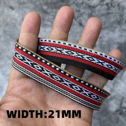 5 Yards 1~3CM Geometric Flower Designs Are Selling Well Embroidered Jacquard Ribbon Decorative Clothing Dog Chain Curtains