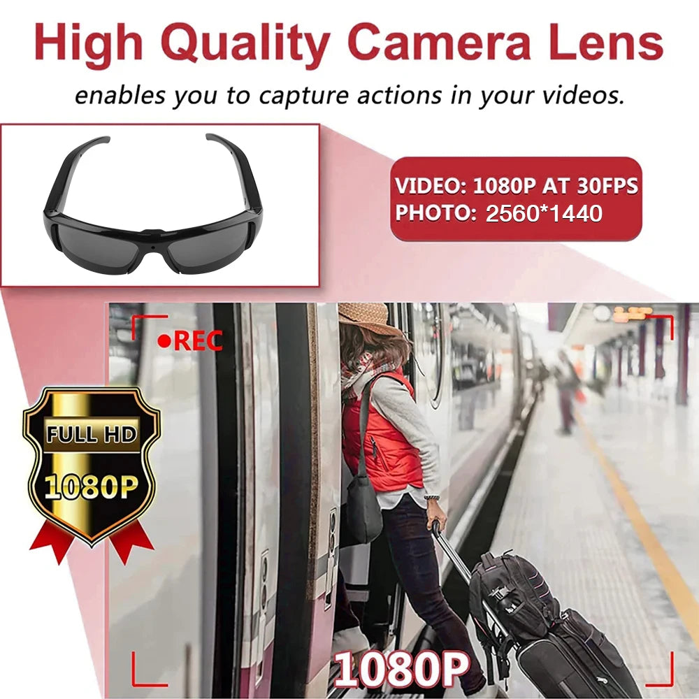 Outdoor Cycling  Glasses Camera HD 1080P Video Take Photo Video Recorder One Button Control Wearable Protable Mini Camera