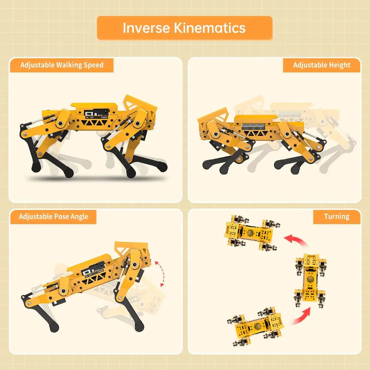 ESP32 AI Camera Self Balancing Robot Dog Kit for Arduino Scratch Python Starter, Open Source Bionic Quadruped with Target Recognition & Tracing, Programming Science Set for Learning, Standard Size
