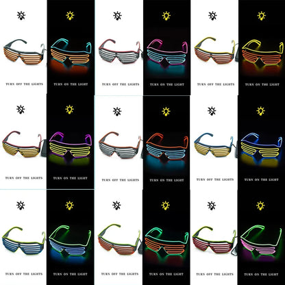 Louver glasses EL luminous glasses cool light props dual color luminous LED glasses atmosphere glasses
