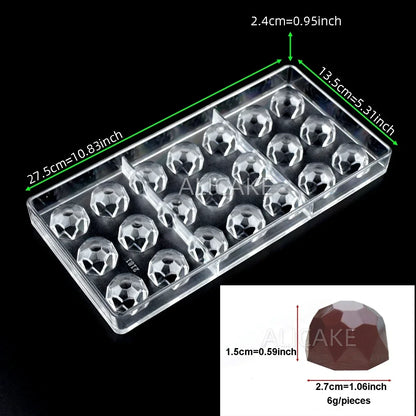 1Pcs Chocolate Molds Polycarbonate Candy Flowers Cube Oval Shape Confectionery Pans Trays Acrylic Baking Utensils Pastry Mould