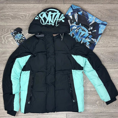New Black RO Style Shark Head Hooded Puffer Jackets For Men Women Loose Streetwear Full Zip Up Cotton Winter Parkas emo