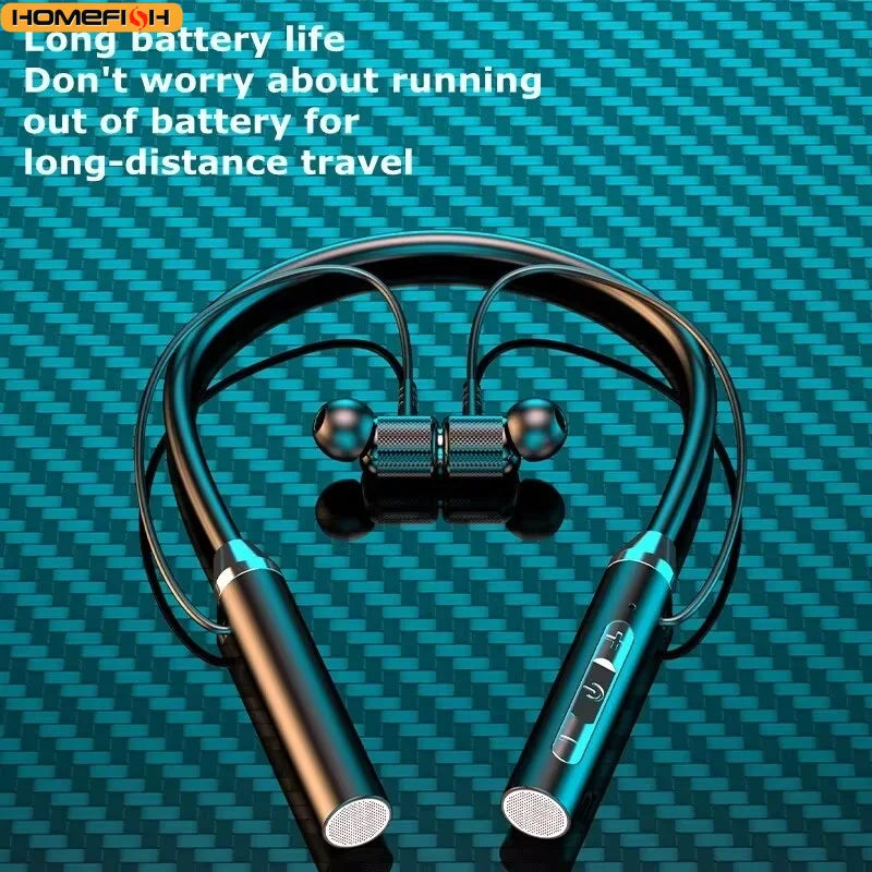 9D BT Earphones Wireless Headphones Magnetic Sport Neckband Neck-hanging TWS Earbuds Wireless Blutooth Headset with Mic