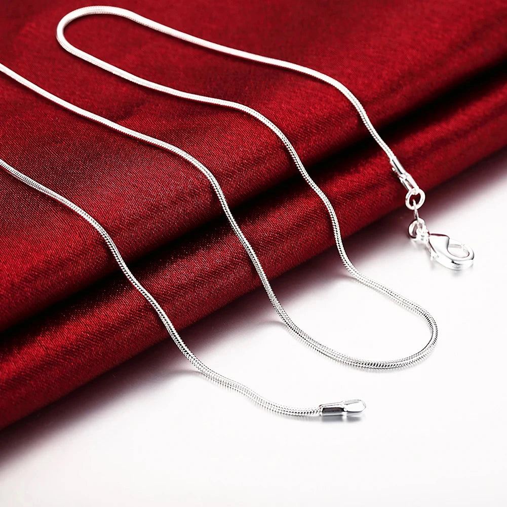 URMYLADY 10pcs Lot 40-75cm 925 Sterling Silver 1MM Snake Chain Necklace for Women Men Fashion Party Wedding Jewelry Gifts