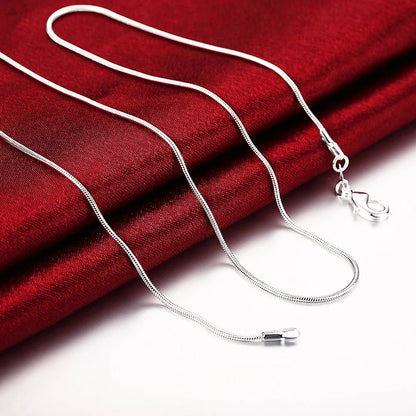 URMYLADY 10pcs Lot 40-75cm 925 Sterling Silver 1MM Snake Chain Necklace for Women Men Fashion Party Wedding Jewelry Gifts