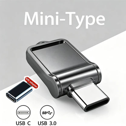 Mini 512GB OTG USB Flash Drive USB 3.0 Type C For iPhone iPad 32G 128GB 256GB Pendrive Samsung Android Laptop Memory Phone Stick