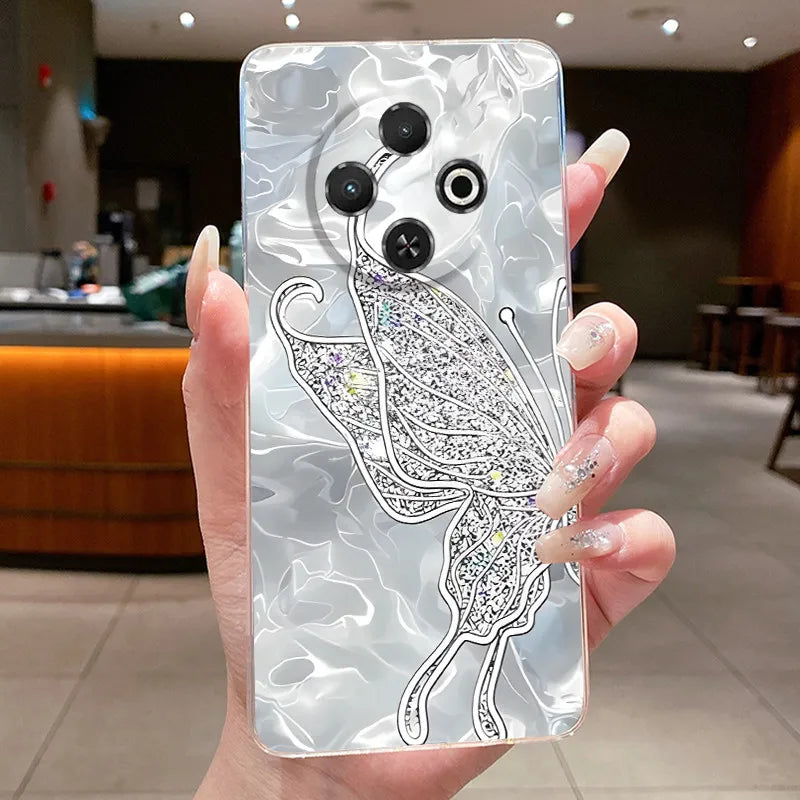 For Tecno Spark 30C Case kl5 kl5n Aesthetic Butterfly Flower Clear Soft Silicone Back Cover Techno Spark 30C Phone Case k15 k15n