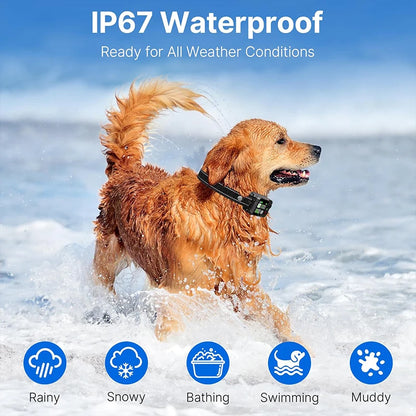 2025 Upgrade Pet GPS Wireless Electronic Fence Dog Fence and Barking Stopper Dog Trainer Training Electric Shock Collar