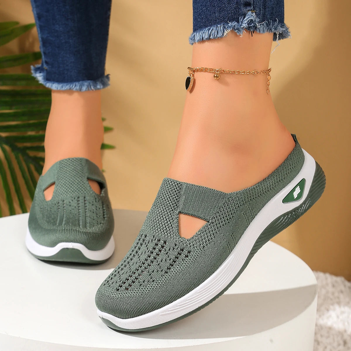 Women shoes  Convenient and comfortable at home, one foot with a vent and half slipper women's summer shoes free shippiing shoes