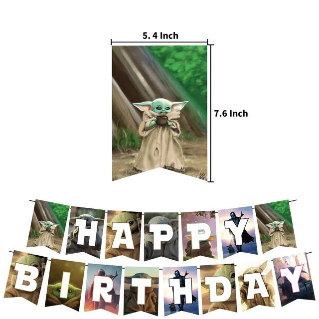 Green Yodaed Latex Balloons Hero Master Robot Foil Ballons Happy Birthday Party Banner Tableware Cake Topper Decoration Kid Toy