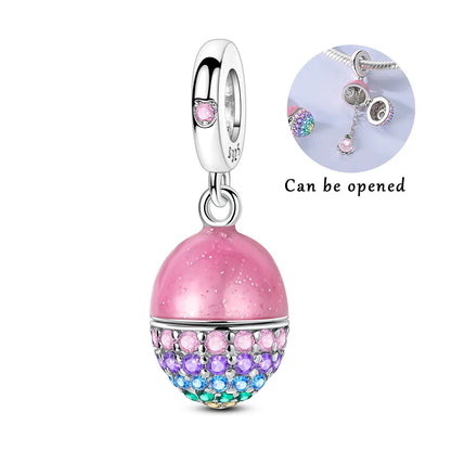 MULA Pink 925 Sterling Silver Charms Pendant Perfume Dreamcatcher Heart Love Beaded Fit Original Bracelet Women DIY Jewelry Gift