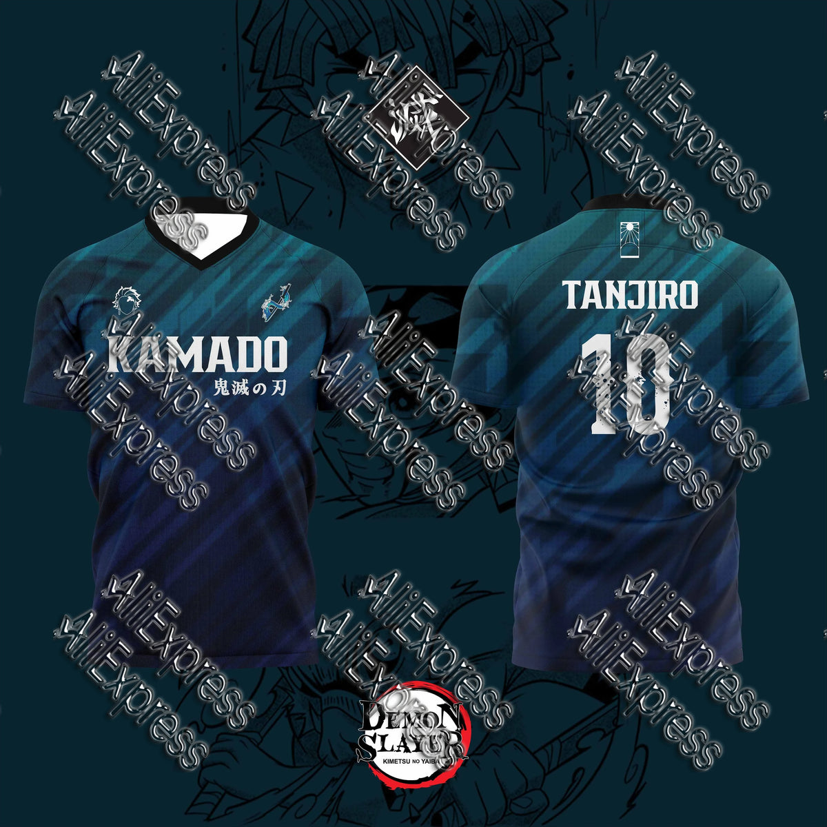 Summer Vintage Anime Devil Slayer Short Sleeve Tops Fashion Unisex Manga Breathable V-Neck T-Shirt Japanese Classic Anime Tee