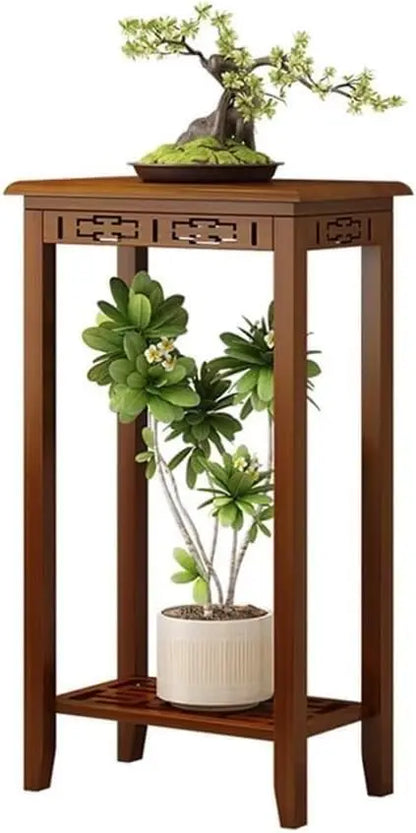 Balcony Floor Standing Bonsai Base, Living Room Sofa Side Indoor Office Plant Shelf Chinese Display Stands