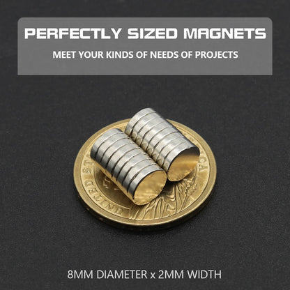 Super Powerful round Neodymium Magnet NdFeB N35 Strong Permanent Magnetic Imans for Refrigerator Various Sizes 2x2/4x2/5x1/6x2/8