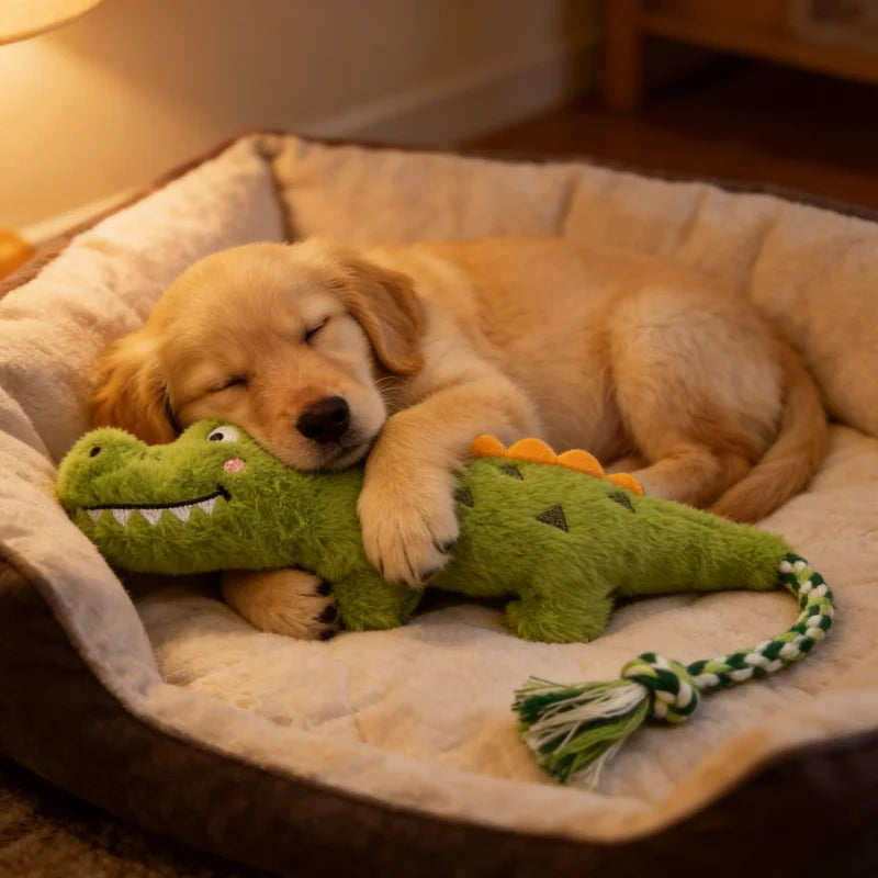 Pet Crocodile Chew Knotted Indestructible Plush Raw Dog Play Toy Cute Animal Rope Safe Puppy Tooth Chew Dog Tough Toys Resistant