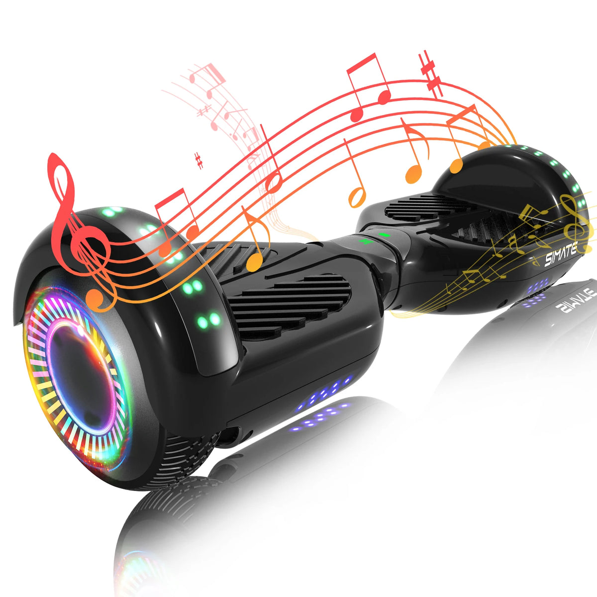 SIMATE P6 Hoverboard, 6.5" Self Balancing Scooter, All Terrain Hover Boards with Bluetooth, APP Control and LED Lights for Kids Adults