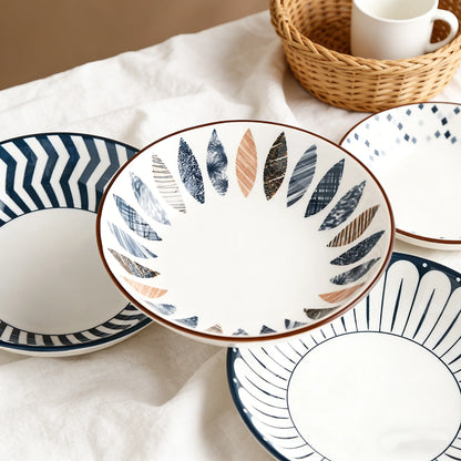 4-Piece Ceramic Plate，5.65in Simple Dipping Dishes.For Appetizers, Fruits, Desserts & Bone Spitting，Microwave & Dishwasher Safe