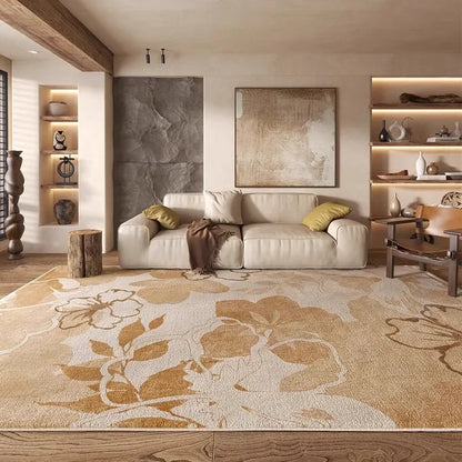 Large Living Room Carpet Retro-style High-end Aesthetic Bedroom Fluffy Bedside Rug Creative Unique Artistic Coffee Table Mats 러그