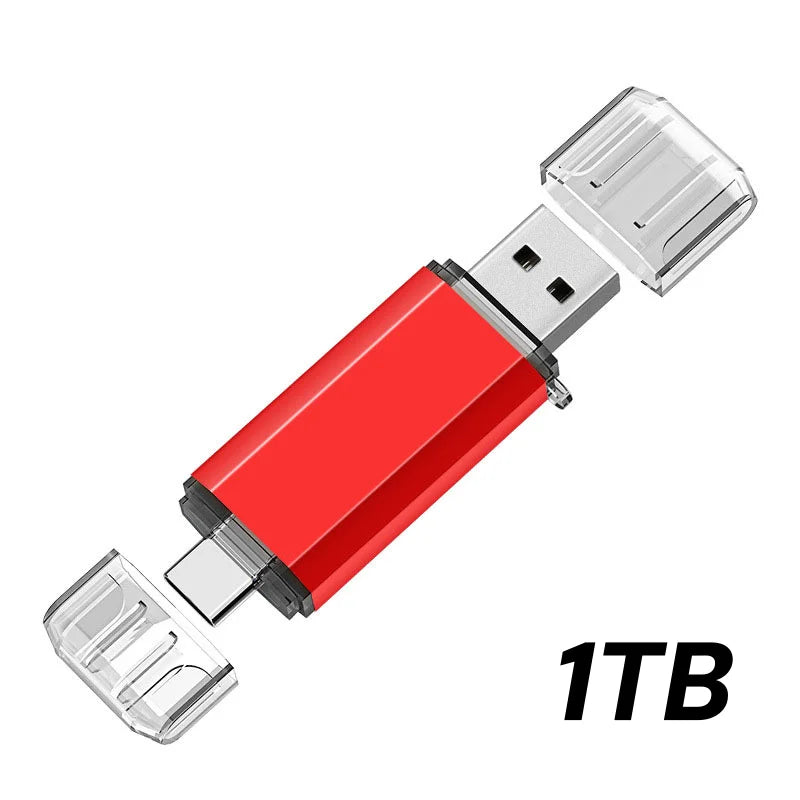 Lenovo 16TB 2 In 1 OTG USB Flash Drive 3.0 Type C 8TB 2TB Pendrive For iPhone Samsung Huawei Xiaomi Android Laptop Memory Stick